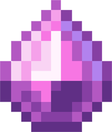 Gelatin crystal from terraria, a pixelated pink crystal