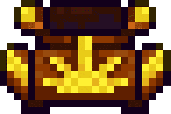 Lihzahrd altar from terraria, a brown pixelated altar adored with gold details